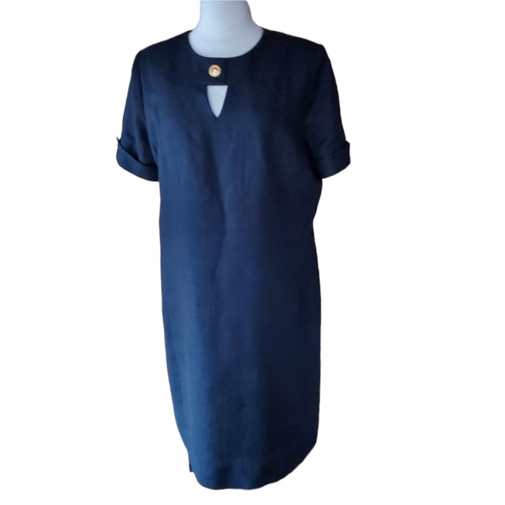 1980s William Pearson‎ Black Linen Dress